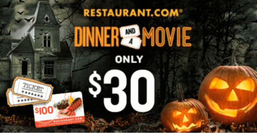 2 Movie Tickets + $100 Restaurant.com Code