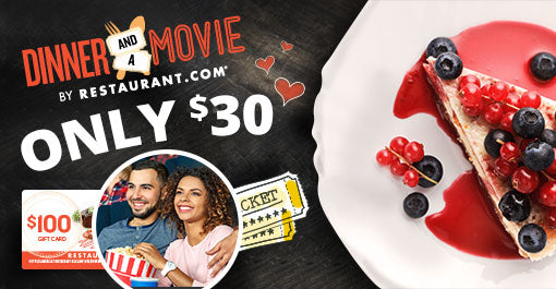 2 Movie Tickets + $100 Restaurant.com Code