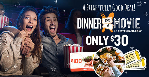 2 Movie Tickets + $100 Restaurant.com Code